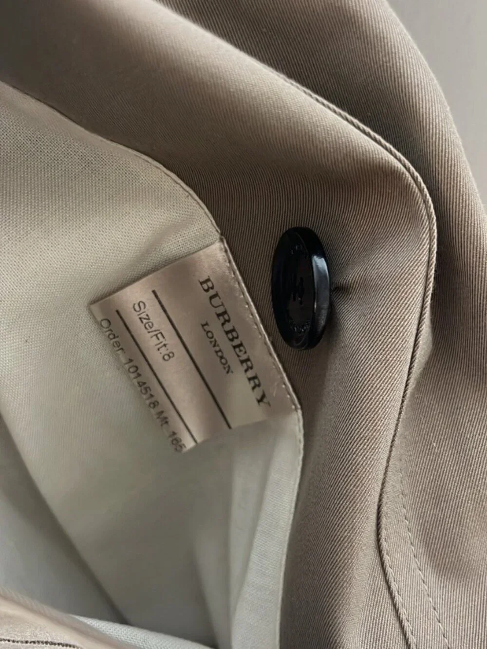 BURBERRY Beige and Black Leather Trim Women' Classic Trench Coat Size US 8 - Picture 8 of 13